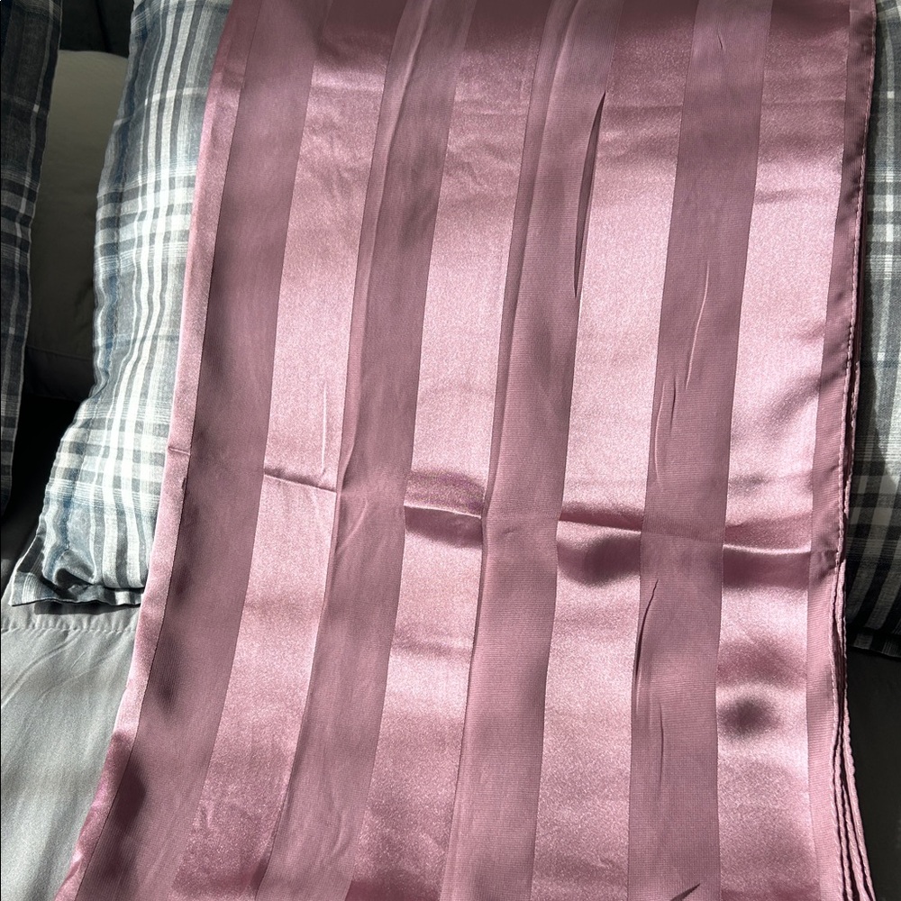 Elegant Pink Satin Scarf